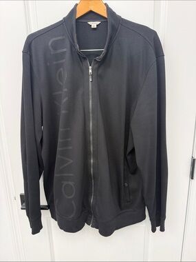 Calvin Klein Black Full-Zip Logo Track Jacket. Size XXL. Like new